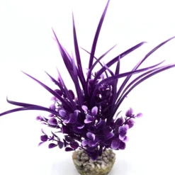Plante artificielle pour aquarium coloris violet LABEO Herbe Grass GM