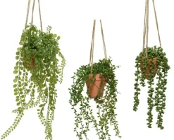 Plante artificielle verte avec suspension - Ø 10 x H 40 cm