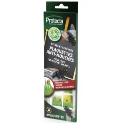 Plaquettes engluées anti-mouches pour vitres et fenêtres Protecta - Les 4 pièces