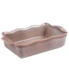 Plat à four rectangulaire en porcelaine marron Ely - 27 x 16 x H 7 cm