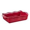 Plat à four rectangulaire en porcelaine rouge Ely - 31 x 17 x H 7 cm