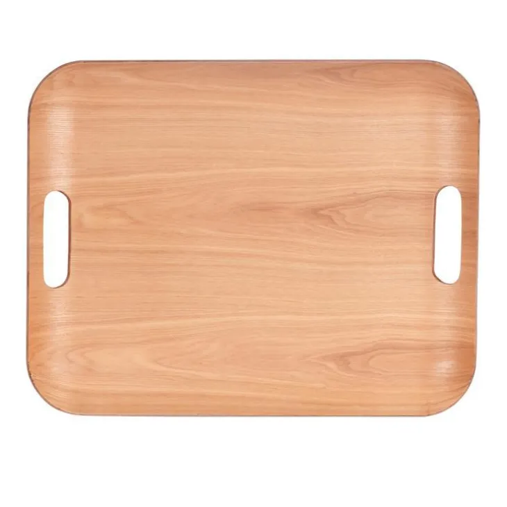 Plateau coloris marron en bois de bambou - 45 x 36 cm