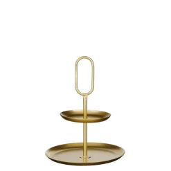 Plateau de service Rama coloris or en métal - 36 x 28 x 28 cm