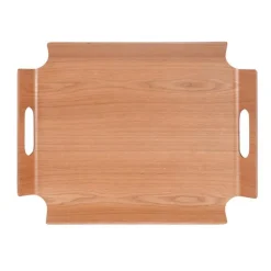 Plateau "no angle" coloris marron en bois de bambou - 44 x 33 cm