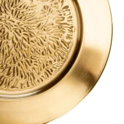 Plateau rond en métal doré martelé - Ø 30 cm