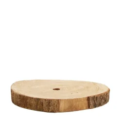 Plateau rondin de bois de paulownia naturel - Ø 20 x H 3 cm