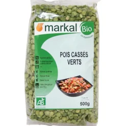 Pois cassés verts bio en sachet de 500 g