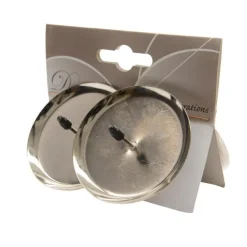 Porte bougie en métal couleur argent – 6 cm de diamètre