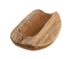 Porte bouteille en teck bois coloris naturel – 20 x 20 x 8 cm