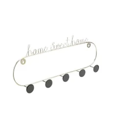 Porte manteau home sweet home coloris bleu en métal - 51 x 20,5 x 5 cm