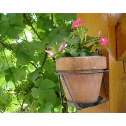 Porte pot mural soucoupe gris Ø 20/22 cm