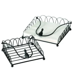 Porte serviettes coloris gris Ria - 14 x 14 x 5 cm