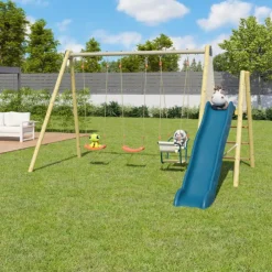 Portique 2 balançoires 1 nacelle 1 toboggan Trigano - 2,32 m