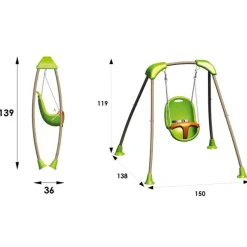 Portique pliable avec siège balançoire pour bébé