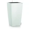 Pot à réserve d'eau Lechuza Cubico color kit complet blanc - 40 x 40 x 75 cm