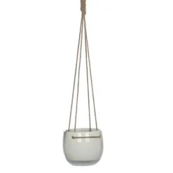 Pot à suspendre blanc en céramique Mica Décorations Resa - H 17 x Ø 18,5 cm