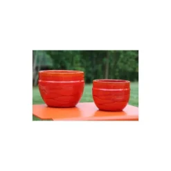 Pot austral de 4,5 L en terre émaillée coloris orange Ø 20 x 16 cm