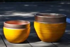 Pot Austral Ibiza Sunshine en terre cuite émaillée H 16 x Ø 20 cm