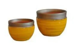 Pot Austral Ibiza Sunshine en terre cuite émaillée H 13 x Ø 16 cm