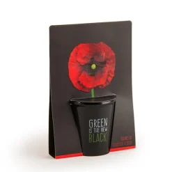 Pot Black en céramique noire de Coquelicot à semer Ø 6 x H 18 cm