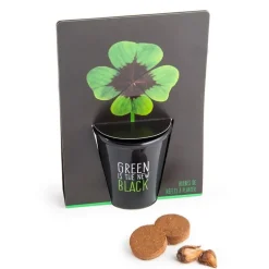 Pot black en céramique noire de Trèfle à planter Ø 6