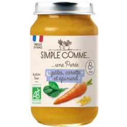 Pot bonne nuit - pâtes carotte epinard bio Simple Comme - 200g