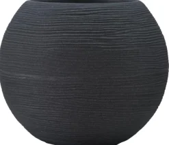 Pot boule en plastique 12,2 L coloris granit Chapelu Frères - Ø 30 x H 24 cm