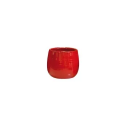 Pot Cancale coquelicot en terre cuite émaillée H 21 x Ø 21 cm