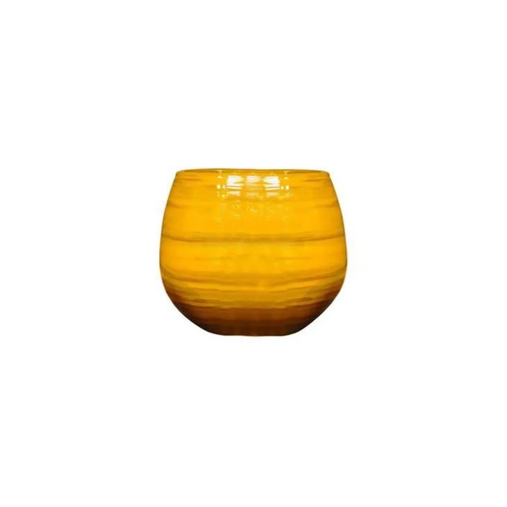 Pot Cancale Ibiza Sunshine en terre cuite émaillée H 17 x Ø 17 cm