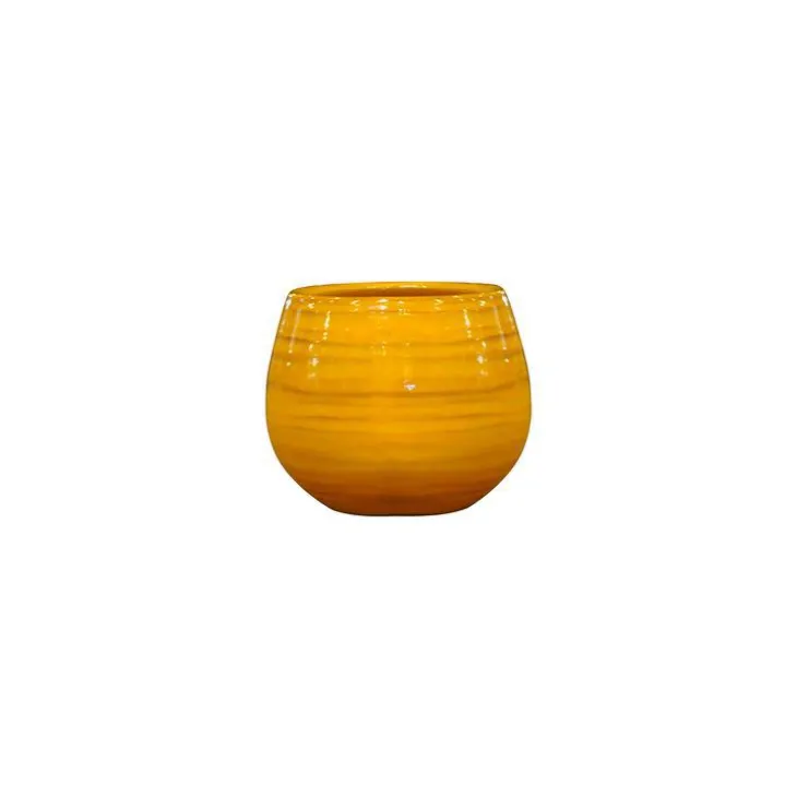 Pot Cancale Ibiza Sunshine en terre cuite émaillée H 27 x Ø 25 cm