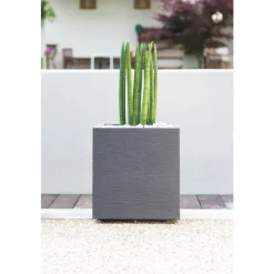Pot carré Graphit anthracite L.40 x l.40 x H.40 cm
