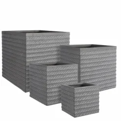 Pot carré gris Edelman Hollande Corda - 25 x 25 cm