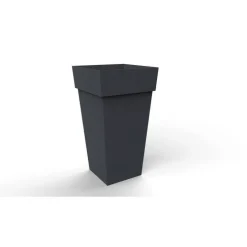Pot carré haut gris anthracite Eda Toscane – 43,3 x 43,3 cm