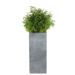 Pot carré haut Stream S/3 anthracite H.90 cm