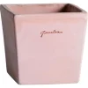 Pot Carré lisse en terre claire 16x 16x15 cm