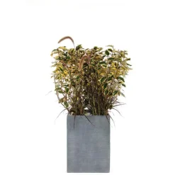 Pot carré mi-haut Stream coloris anthracite 37x37x50 cm