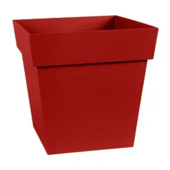 Pot carre Toscane Rouge rubis L32 x l32 x H32