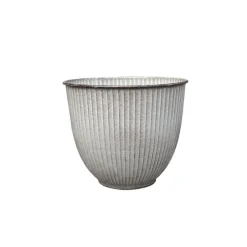 Pot coloris beige en métal recyclé Chiari - 15 x 15 x 1 cm