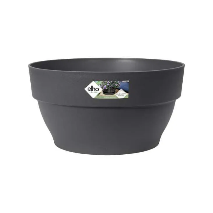 Pot coupe en plastique gris anthracite Elho Vibia - Ø 34 cm