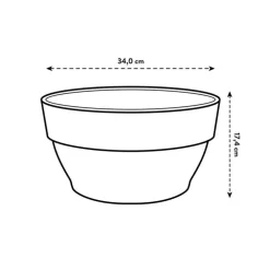 Pot coupe en plastique gris anthracite Elho Vibia - Ø 34 cm