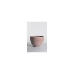 Pot Cuvier bas contemporain en terre claire H 26 x Ø 36 cm