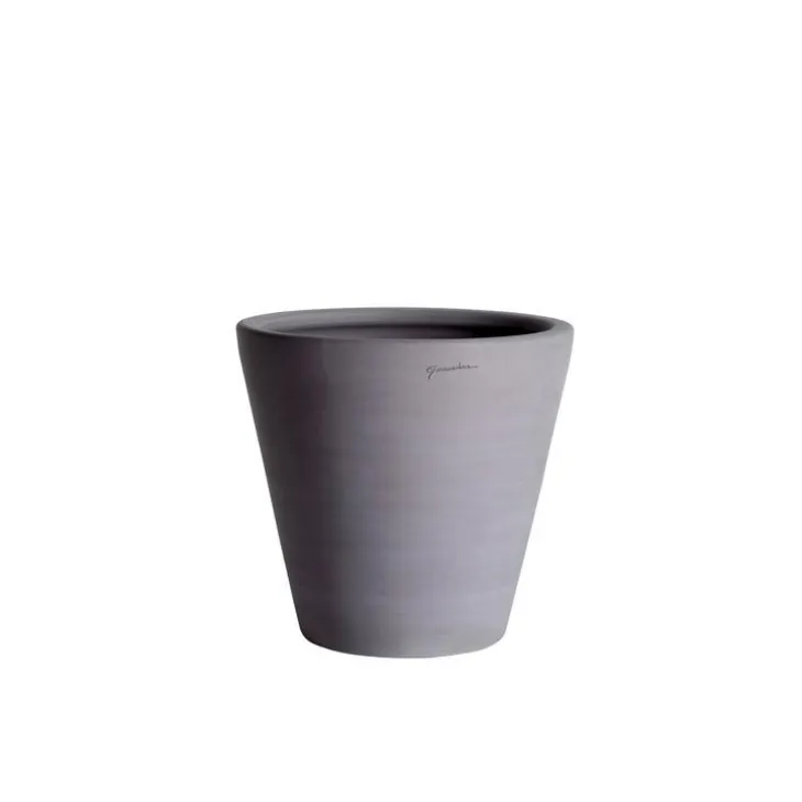 Pot Cuvier contemporain en terre grise H 62 x Ø 63 cm