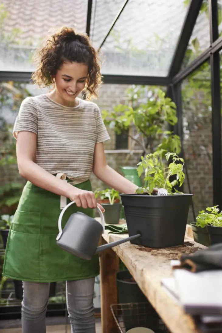 Pot de culture carré coloris living noir Elho Green Basics Allin1 - Ø 15 cm