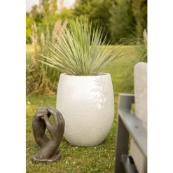 Pot Egg Graphit blanc cérusé - D.50 x H60