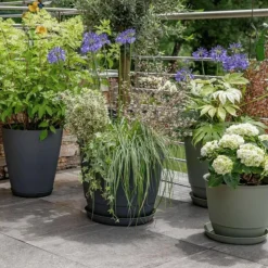 Pot en matière recyclée coloris anthracite Poetic Joy 25 - Ø 24,6 x H 20,3 cm