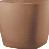 Pot en plastique injecté coloris marron Deroma Origin Quadro cotto - 38 x 38 x 32 cm