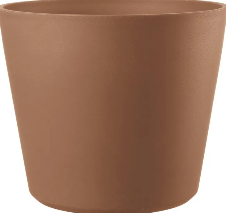 Pot en plastique injecté coloris rouge Deroma Origin Vaso cotto - Ø 24 x H 20 cm