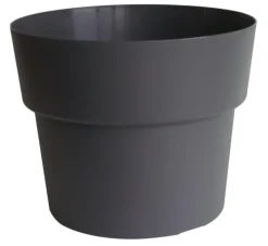 Pot en plastique recyclé gris Ardoise Cocoripot 84 L - Ø 58 x H 44 cm