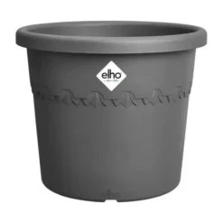 Pot en plastique recyclé gris anthracite Elho Algarve Cilindro - Ø 48 x H 40 cm