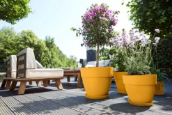 Pot en polypropylène jaune miel Elho Vibia Campana - Ø 20 x 17 cm